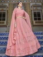 Pink Georgette Lehenga Choli